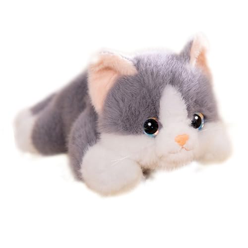„Entzückendes Katzenspielzeug, 40,6 cm, realistisches Plüschkissen mit liegender Pose (Orange/Weiß/Grau/Schwarz), perfekt für Kinder Katzenliebhaber“ Tne725 (D, 45x55x40cm) von Generic