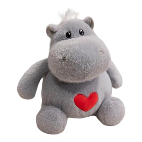 Entzückendes Nilpferd-Plüschtier, weiches Kuscheltier, perfekt für Kinder, Jungen und Mädchen, liebenswertes Design, ideal fürs Schlafzimmer Qmh60 (Grey, 25cm) von Generic