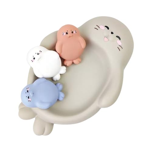 Entzückendes Robben-Badespielzeug für Kinder, schwimmendes Wasserspiel, langlebiges Tierspielzeug Gummi, perfekt für Kleinkinder, für drinnen draußen, zum Baden QkA119 (Grey, 19cm) von Generic