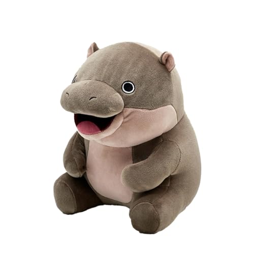 Entzückendes Zwergnilpferd, Stofftier, Stofftier für Kinder, Jungen, Mädchen, Fans, süße Nilpferdpuppe fürs Schlafzimmer Qmh70 (Brown, 22X18cm) von Generic