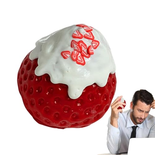 Erdbeer-Fidget-Spielzeug, Simulation Stressbälle mit Erdbeeren | Druckspielzeug aus weichem Silikon für Entspannung und Erleichterung für Jugendliche, von Generic