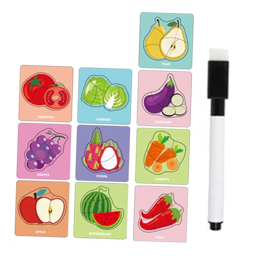 Erinnerungsspiel Karten für Kinder, Lernspiel mit Bildern Und Text, Obst und Gemüse von Generic