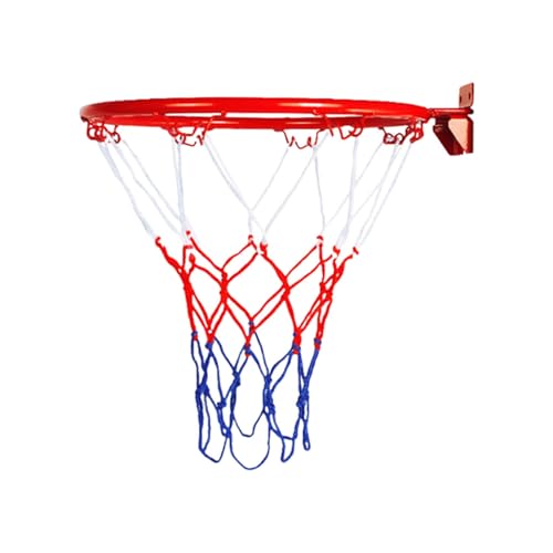 Ersatz-Basketballkorb, tragbarer Basketballkorb und Netz aus Stahl mit Schrauben, robuster, wetterfester Basketballkorb zum Aufhängen für drinnen und draußen Jlq864 (Red, 35.5X32X2cm) von Generic