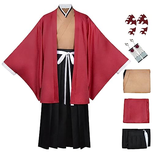 Erwachsene Tsugikuni Yoriichi Cosplay Kostüm Outfit Kimono Umhang Halloween,M-Red von Generic
