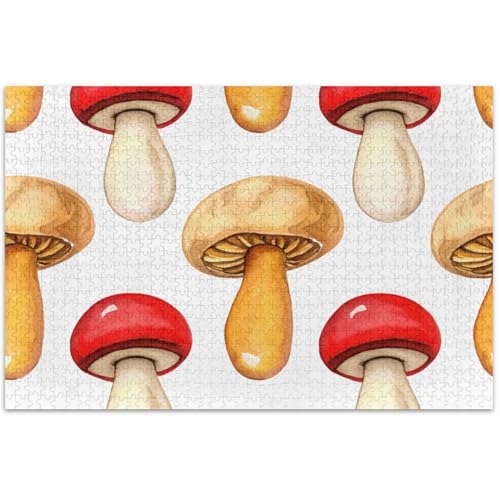 Erwachsenen-Puzzle, 500 Teile, Familie, weißer Elefant, Geschenke, Spaß, Natur-Puzzle, Tierkunstmalerei, Aquarell, Pilze, Weiß, 50 x 37 cm Erwachsenen-Puzzle, 500 Teile, Familie, weißer Elefant, Geschenke, Spaß, Natur-Puzzle, Tierkunstmalerei, Aquarell, Pilze, Weiß, 50 x 37 cm von Generic