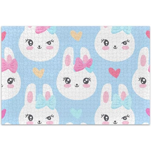 Erwachsenen-Puzzle, 500-teiliges Puzzle-Spiel, Tech-Geschenke, hartes großes Puzzle, Tierkunst-Puzzle, niedliche Kaninchen, 50,5 x 37,8 cm von Generic
