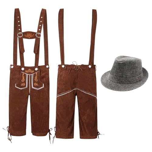 Ethnische männliche traditionelle Oktoberfest-Outfits Latzhose Overall und Hut Zweiteiler Das Mandalorianische Cosplay-Kostüm von Generic