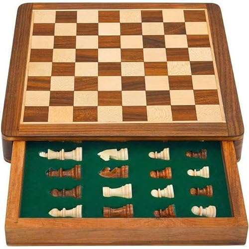 Exklusives Global Royal handgefertigtes magnetisches Reise-Schach-Set 17,8 x 17,8 cm, zusammenklappbares Spielbrett, tragbar von Generic