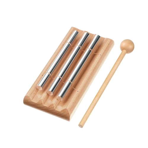 Factorys Toy Handglockenspiel für Klassenzimmer, Meditationsglockenspiel, Klassenzimmer-Management-Tools, Glockenspiel-Instrument mit für Meditation, Yoga, Gebet, Lehrer, Schule (Beige, 17.5X9CM) von Generic
