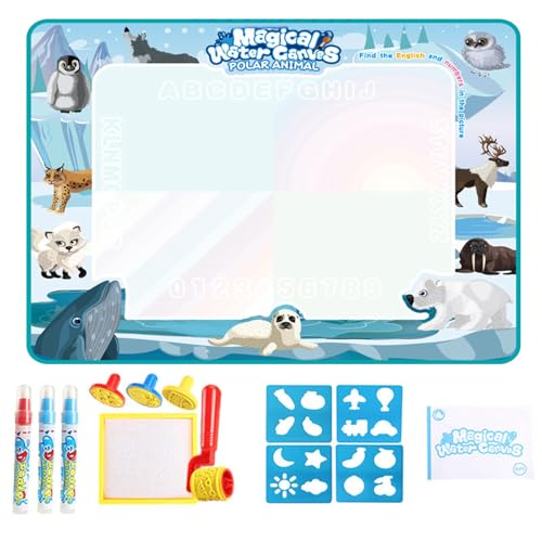 Factorys wiederholt Wassermalerei-Decke, Leinwandkissen, Wasserschreibtuch, Lerndecke, 5 ml (Light Blue, 100x80cm) von Generic