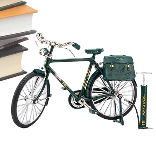 Fahrrad Finger Modell Modell Ornament Fahrrad Simulation Fahrrad Skulptur | Fahrrad Modell Waage Kit mit Aufblaser, Retro Fahrrad Modell Ornament für Tischregal, Kleber von Generic