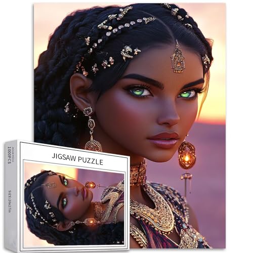 Fantasy-Stil Frauenpuzzle für Erwachsene, 1000 Teile, Wüstennachtszene, Kunst-Puzzle, buntes DIY-Puzzle, für Heimdekoration, Geschenke, Familienpuzzle, perfekt für Spieleabende, 50 x 70 cm Fantasy-Stil Frauenpuzzle für Erwachsene, 1000 Teile, Wüstennachtszene, Kunst-Puzzle, buntes DIY-Puzzle, für Heimdekoration, Geschenke, Familienpuzzle, perfekt für Spieleabende, 50 x 70 cm von Generic