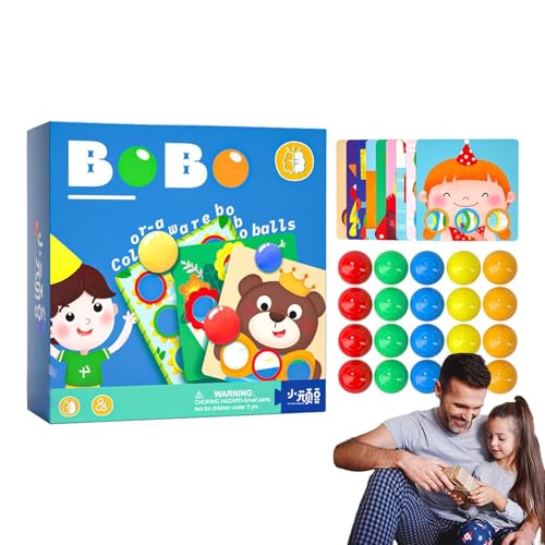 Farbabstimmungsbälle, Farbsortierspielzeug | Lernspiele mit Farberkennungskartenballen, kreative Vorschul-Lernaktivitäten ab 18 Ich von Generic