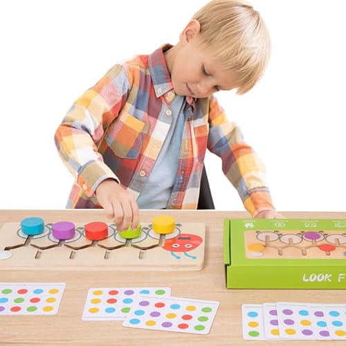 Farbanpassungspuzzle Board, Holz Farbanpassungsspiel - Farbsortierspiel Puzzlebrett,Feinmotorik Entwicklungssensorisches Spielzeug für Kleinkinder und Mädchen ab 3 Jahren von Generic