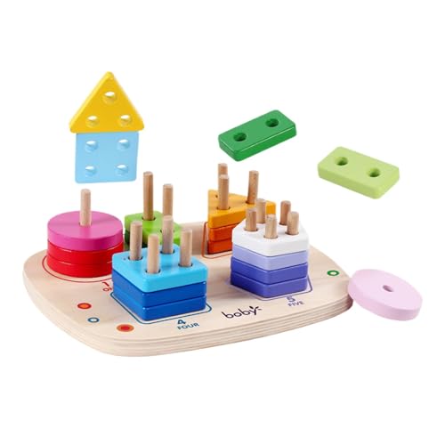 Farbige Formenerkennungsblöcke, Kombinationspuzzle – passendes Spielzeug in Holzform für Kinder, einfaches Kantenlernspielzeug für draußen, Zuhause Farbige Formenerkennungsblöcke, Kombinationspuzzle – passendes Spielzeug in Holzform für Kinder, einfaches Kantenlernspielzeug für draußen, Zuhause von Generic
