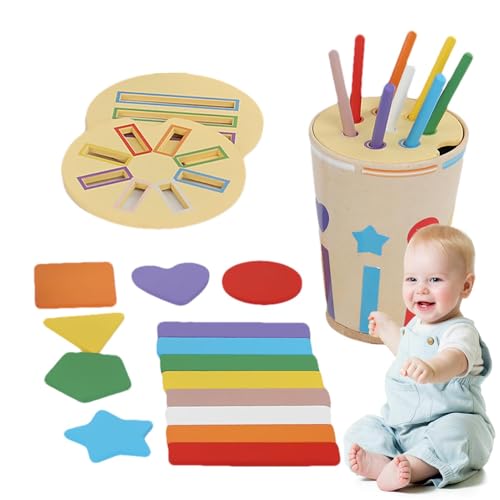 Farbiges Sortierspielzeug aus Holz, sensorisches Spielzeug für Feinmotorik, sensorisches Spielzeug aus Holz für Kinder, Mehrzweckspielzeug für den Kindertag von Generic
