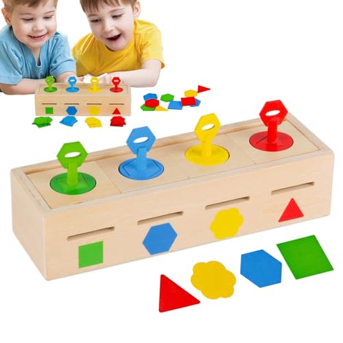 Farbsortierer Spielzeug - Holzspielzeug Für Kleinkinder Bildung & Sensorische Entwicklung,Interaktive Schublade Für Farb- Und Formsortierung Für Reisen Geburtstag Klassenzimmer Kindergarten von Generic