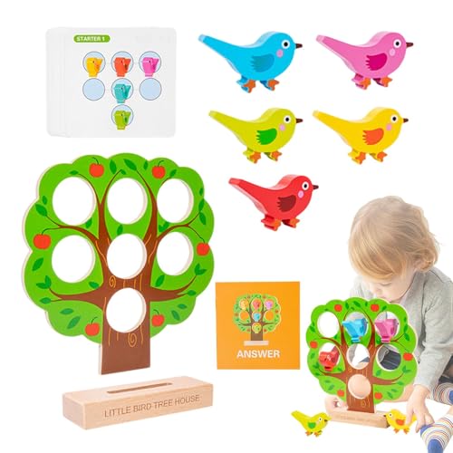 Farbsortierspielzeug für Kleinkinder | Spielzeug für Vorschul-Lernaktivitäten aus Holz, frühes Lernspielzeug, Vogelbaumhaus, Spielzeug zur Formerkung von Generic