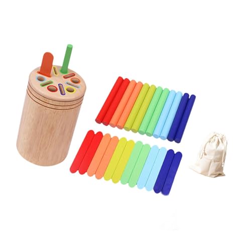 Farbsortierstäbchen, Sortierbecher, Sensorisches Lernspielzeug, Zylindersteckspiel für Jungen Und Mädchen, 24 Stück Stäbchen Farbsortierstäbchen, Sortierbecher, Sensorisches Lernspielzeug, Zylindersteckspiel für Jungen Und Mädchen, 24 Stück Stäbchen von Generic