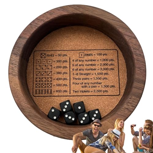 Farkle Würfeltablett - Stabiles Würfeltablett | Farkle Klassisches Würfelspiel Mit Tablett | Sichere Kanten Verhindern, DASS Würfel Von | Standardspielwürfeln Herunterrollen Brettspiel-Enthusiasten von Generic