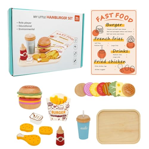 Fast Food Spielzeug Set aus - , Pommes Frites, Gebratenes Hähnchen, Getränke tun wie Set | Französisch Gebratenes Hähnchen Getränke Spielzeug Spielen von Generic