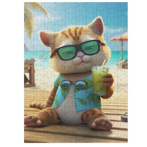 Fat Cat - 1000 Teile Puzzle – - Hochauflösendes - Gelegenheitsspiel – 1000 Teile Holzpuzzle 200 von Generic