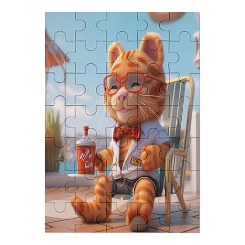 Fat Cat - 1000 Teile Puzzle – - Hochauflösendes - Gelegenheitsspiel – 1000 Teile Holzpuzzle 35 von Generic