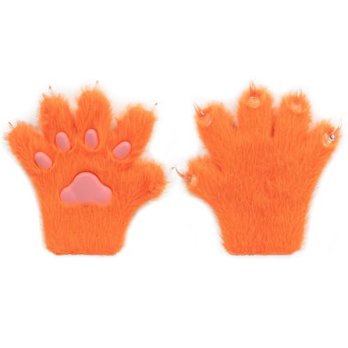 Faux Pel Cat Cat Fingerlose Fäustlinge, pelzige Wolfspawhandschuhe für Cosplay Halloween Fancy Party Kostümzubehör Faux Pel Cat Cat Fingerlose Fäustlinge, pelzige Wolfspawhandschuhe für Cosplay Halloween Fancy Party Kostümzubehör von Generic