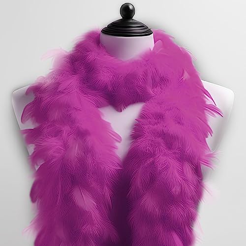 Kopper-24 Federboa, Einfarbig, Dunkelpink, Unisex, Kinder, Federboa, Karneval, Charleston, Burlesque, Kuschelig, 1,80m von Generic