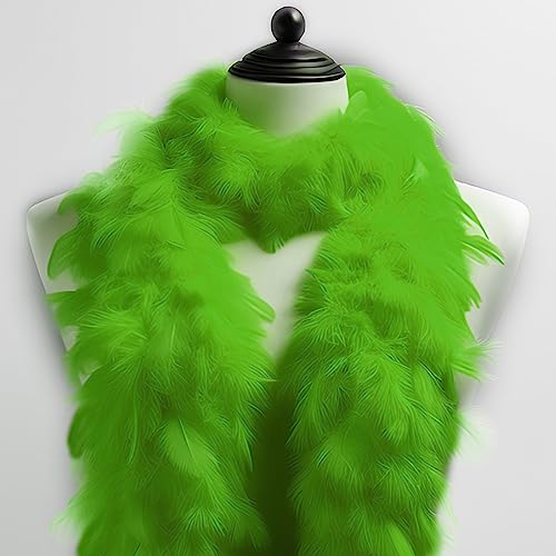 Federboa einfarbig, Federdichten wählbar, Länge ca. 1,80m, Federstola Federschal Kostüm Karneval 20er Jahre Charleston Burlesque kuschelig Einheitsgröße (Hellgrün) von Generic