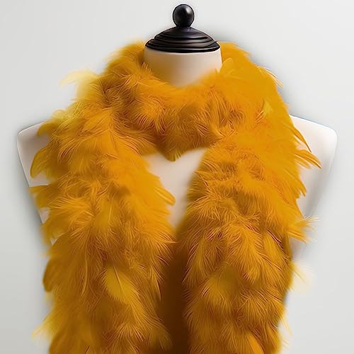 Federboa einfarbig, Federdichten wählbar, Länge ca. 1,80m, Federstola Federschal Kostüm Karneval 20er Jahre Charleston Burlesque kuschelig Einheitsgröße (Orange) von Generic