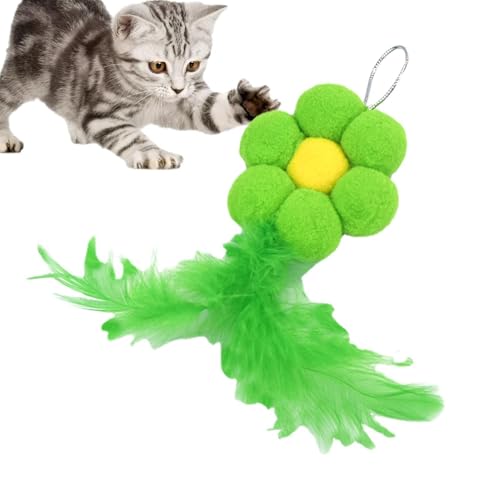 Federspielzeug für Katzen – Interaktiver Zauberstab, lustiger Feder-Teaser für Haustiere | Flexibler, ansprechender Spielstab für Haustiere, Katzenspielzeugzubehör, Katzenstab-Ersatzkopf, ansprechende von Generic