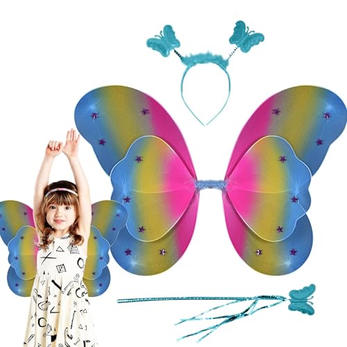 Feenflügel - Schillernde Kinder Schmetterlingsflügel, funkelnes Kostümzubehör | Fördert vielseitiges imaginatives Spiel, vervollständigt magische Outfits, perfekt für Halloween, Dress-up-Partys und Ge Feenflügel - Schillernde Kinder Schmetterlingsflügel, funkelnes Kostümzubehör | Fördert vielseitiges imaginatives Spiel, vervollständigt magische Outfits, perfekt für Halloween, Dress-up-Partys und Ge von Generic