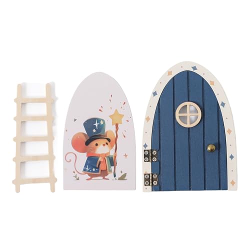 Feengartentür - Miniatur -Holzeintritt, winziges Zuhause, Puppenhauszubehör | Kleine rustikale Dekoration für Thanksgiving, Weihnachten, Geburtstag, Wochentag, Urlaubszimmer, Zuhause, Wohnung, Büro, W von Generic