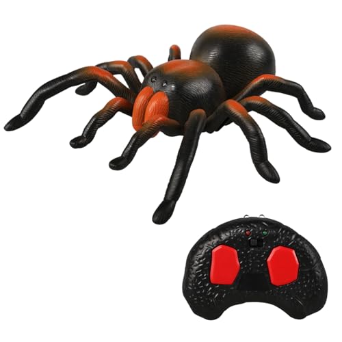 Fernbedienungsspinnenspielzeug - Realistischer RC -Crawler mit leuchtenden Augen | Gruselige Halloween -Roboterkreaturen für Spukhäuser, Streichreaktionen, gruselige Dekorationen, Partytricks, Angstsp von Generic