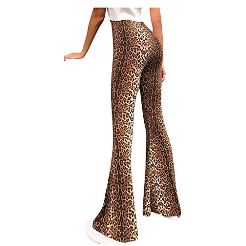 Festival Flare Hosen Für Damen 70er Jahre Outfit Hippie Kleidung Flower High Waist Boho 60er Hose Hippie Blumen High Waist Outfit Disco Kostüm Yogahose Elastische Taille Yogahose (Coffee #5, L) von Generic