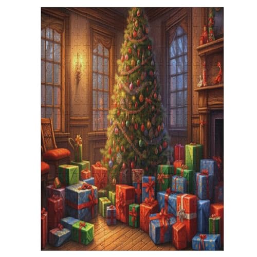 Festive Christmas - 1000 Teile Puzzle – - Hochauflösendes - Gelegenheitsspiel – 1000 Teile Holzpuzzle 500 von Generic