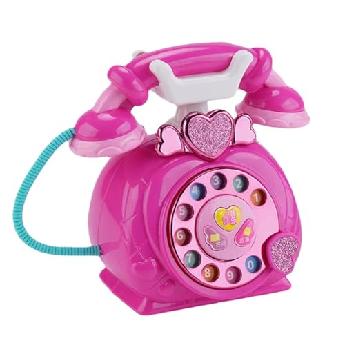 Festnetz-Wählscheibentelefon – Kabelgebundenes Spielzeug-Smartphone, Spiel-Kommunikationstool | Simuliertes „Ring Me“-Wählscheibentelefon Mit Musik Und Geschichtenerzählen Für Kleinkinder, , Mäd von Generic