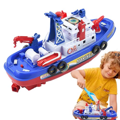 Feuerwehrbadspielzeug, Kleinkindboot Bad Spielzeug | Elektrische Wasserspiele Bootsspielzeuge - Kinderspiele, automatisches Wasserspray, und Musik für und Mädchen älter Werden über 3 Jahre alt von Generic