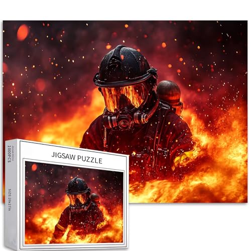 Feuerwehrleute im Meer des Feuers, 1000-teiliges Puzzle für Erwachsene, Feuerhelden-Kunst-Puzzle, herausfordernde Familienaktivitätsspiele, buntes DIY-Bastelpuzzle für Heimdekoration, Geschenke, 70 × Feuerwehrleute im Meer des Feuers, 1000-teiliges Puzzle für Erwachsene, Feuerhelden-Kunst-Puzzle, herausfordernde Familienaktivitätsspiele, buntes DIY-Bastelpuzzle für Heimdekoration, Geschenke, 70 × von Generic