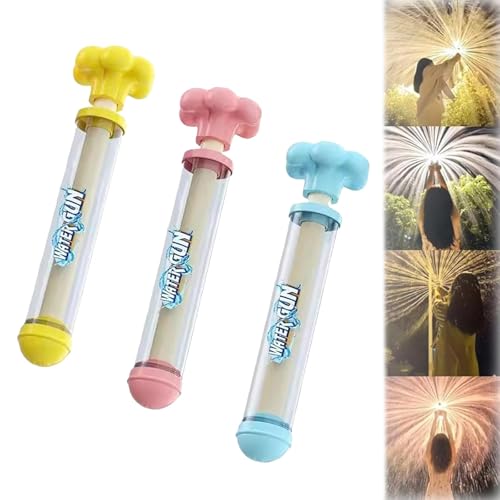 Feuerwerks-Wasserpistole, Romantisches Wassersprühspielzeug in Feuerwerksform for Paare, ausziehbarer Hochdrucksprüher, geeignet for Pools, Badezimmer und Partyunterhaltung(Yellow+pink+Blue) von Generic