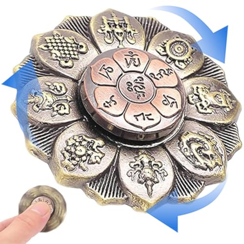 Fidget Spinner, Anti-Angst Fidget Spielzeug, Metall Lotusblumen Fidget Spinner Geschenk for Kinder und Erwachsene (Bronze) von Generic