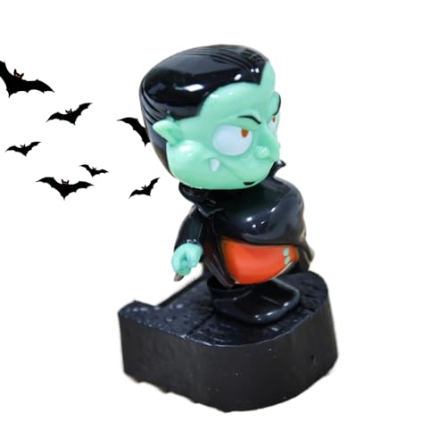 Figur Rassel Armaturenbrett – Figur Vampir Halloween Rassel Kopf mit Solarenergie | Zubehör für Innendekoration für Männer Frauen Fahrer Autos SUV Pickups von Generic