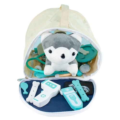 Fiktion Spielzeug für Kinder, Arztspielset für Kinder - Tierärztliches Spielzeug für Rollenspiele 25 Stück, Tierarztspielzeug Simulation sicheres Rollenspiel Geschenk von Generic