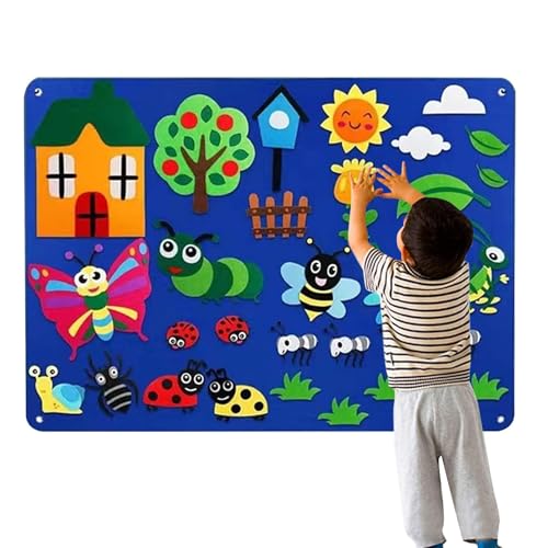 Filz-Wandtafel für | Interaktives sensorisches Geschichtenerzählen-Spielset | frühes Lernspielzeug, sensorisches Wandschild für und Mädchen von Generic