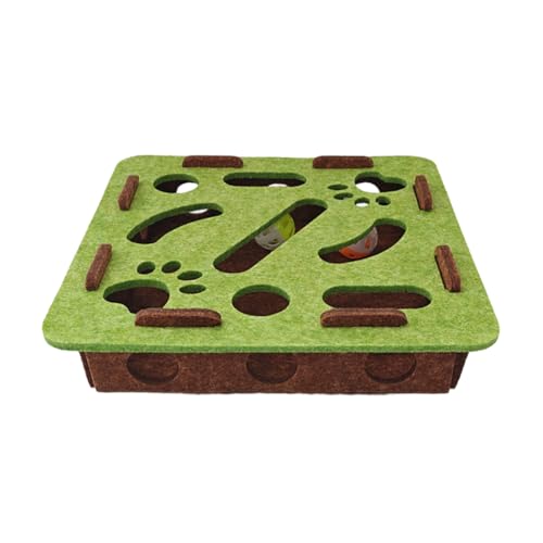 Filzpuzzle -Box mit Ballkatze -Puzzlespielzeug for Kätzchenkatzen (quadratisch grünes Braun) von Generic