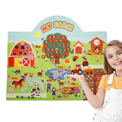 Filztafel für Kinder im Vorschulalter - Filz-Wandtafel für Bauernhoftiere | Filzplatte zum Geschichtenerzählen, Lernspielzeug u Filztafel für Kinder im Vorschulalter - Filz-Wandtafel für Bauernhoftiere | Filzplatte zum Geschichtenerzählen, Lernspielzeug u von Generic