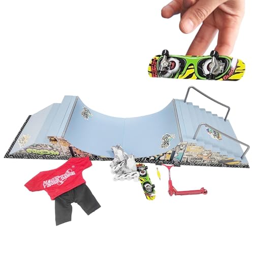 Finger-Fingerboard Ramp Toy Ramper Fingertip Toy Finger Scooter Toy Set, Skate Park Handschild für Party Finger-Fingerboard Ramp Toy Ramper Fingertip Toy Finger Scooter Toy Set, Skate Park Handschild für Party von Generic