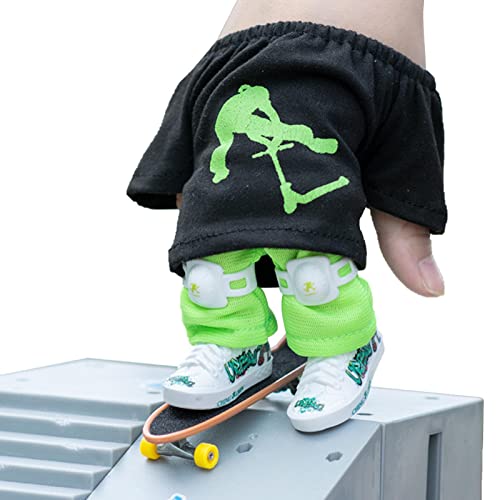 Finger Scooter Set, Finger Spielzeug Set Skateboard Für Die Finger Skateboard Skate Park Fingerboards Finger Schuhe Fingerhose Fingerscooter Mit Hose Und Schuhen Halloween Party Favor von Generic