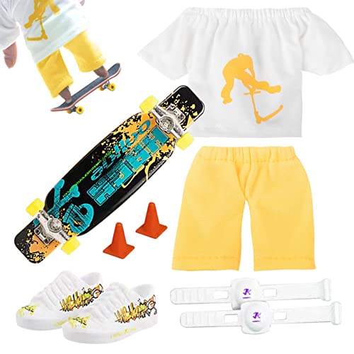 Finger Scooter Set, Finger Spielzeug Set Skateboard Für Die Finger Skateboard Skate Park Fingerboards Finger Schuhe Fingerhose Fingerscooter Mit Hose Und Schuhen Halloween Party Favor von Generic